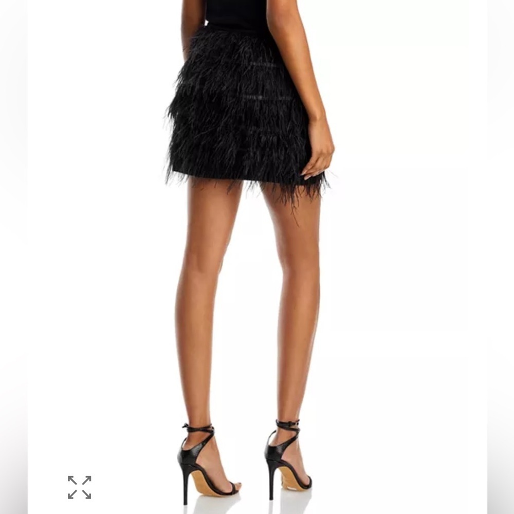 Lucy Paris Black Feather Mini Skirt NWT XS - Picture 2 of 7